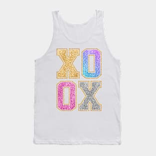 XOXO varsity letters pink glitter Tank Top